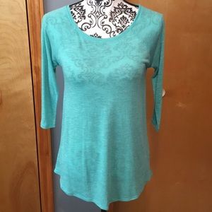 🔴 S Teal 1/2 Sleeve Scoop Neck Tunic